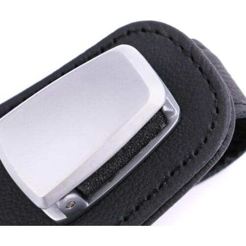 Portable Wear-resistant Glasses Holder Clip Faux Leather Visor Sunglasses Ticket Card Clip Holder for Vehicles Car Accessories