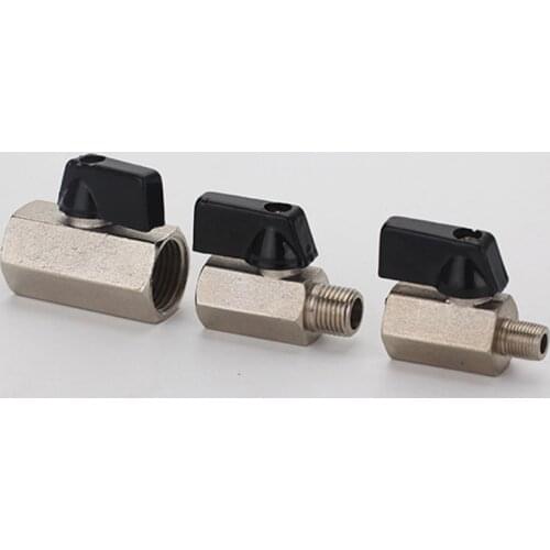 1/8" 1/4" 3/8" 1/2" BSP Female Male Thread Two Way Brass Mini Ball Valve Air Compressor Valve For Water Oil Air
