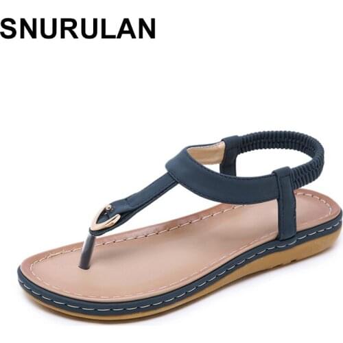 SNURULAN New 2019; womens sandals; zesty womens sandals on a flat sole with a thin strap; Summer golden sandals with a T-strap