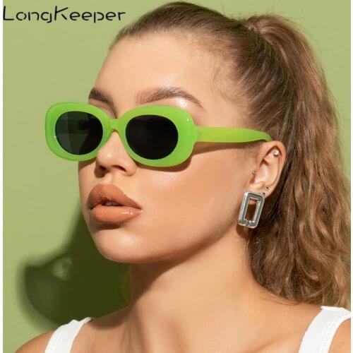 Vintage Oval Sunglasses Women Fashion Green Orange Eyewear Shades Female Brand Designer Retro Sun Glasses Gafas De Sol Mujer