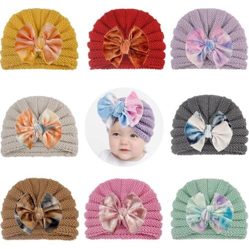 Stylish Sweet Knitted Winter Baby Hat for Girls Bonnet Enfant Baby Beanie Turban Hats Newborn Baby Cap for Boys Accessories