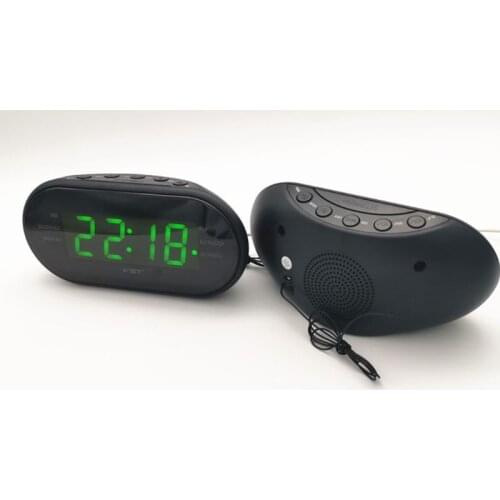 LED Digital AM/FM Alarm Clock Radio w/ Dual Alarm Snooze Sleep Time Function