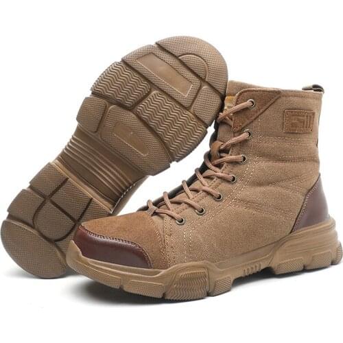 Men and women Large size safety work shoes, anti-smashing and anti-piercing boots wear-resistant high-top work protective shoes