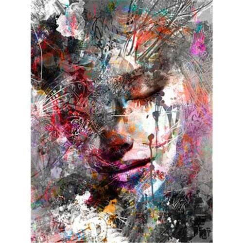 Woman Portrait Printed Canvas 11CT Cross Stitch DIY Embroidery Set DMC Threads Handiwork Knitting Sewing Needlework Adults