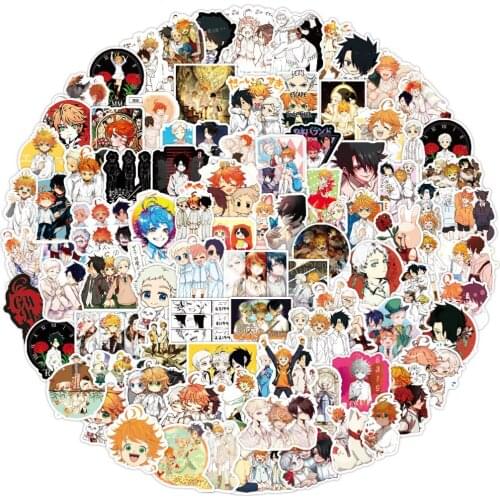 50PCS The Promised Neverland Anime Stickers Graffiti Travel Luggage Guitar Fridge Laptop Waterproof Decals Sticker for Child