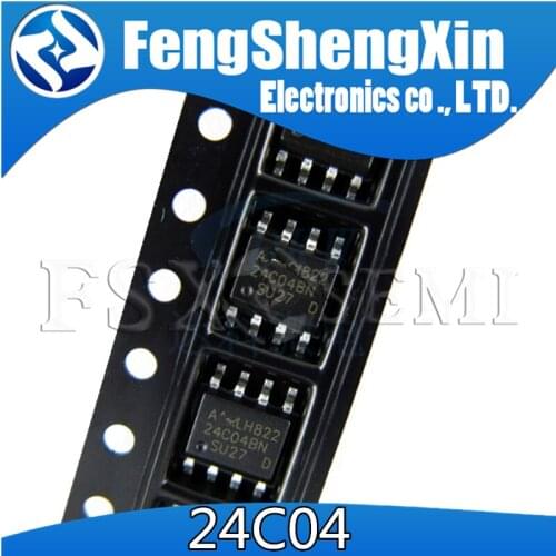 100pcs/lot New 24C04 SOP-8 24C04N AT24C04 AT24C04N-10SU-2.7 memory IC