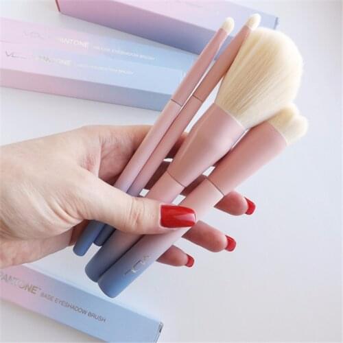 Gradient Pink Color 4Pcs Makeup Brush Set Petal Powder Foundation Blush Eyeshadow Brush Panton Make up Brush Kit with Box