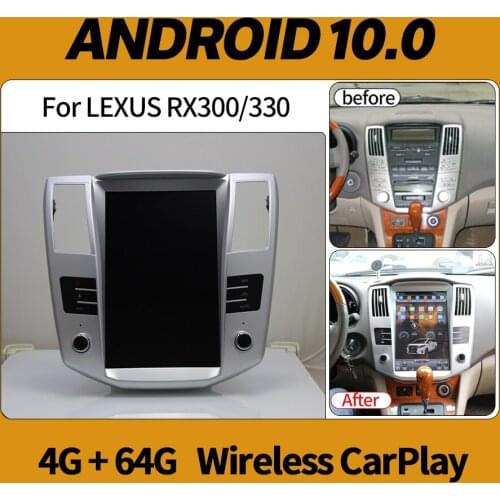 Tesla Style 64G Android 10 Car GPS Navigation Carplay Player For Lexus RX RX300 RX330 RX350 RX400H Radio Tape Recorder Headunit