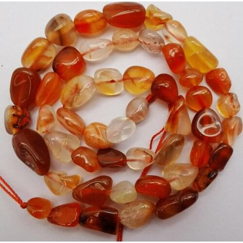Irregular Gravel Shape 5-7mm Natural Red Carnelian Stone Loose Beads Strand 16 Inch Jewelry For Woman Gift Making A225