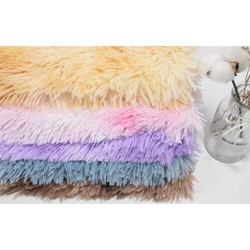 40 mm Pile Velvet Tie-dyed Long Plush Gradient Wool South Korean Velvet Toy Carpet Pet Supplies Home Textile Fabric