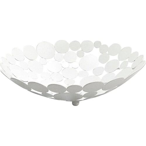 Snack Storage Fruit Tray Metal Basket Decoration Plate Light Luxury Simple Durable Nordic Round Piece Iron Sturdy Creative Home