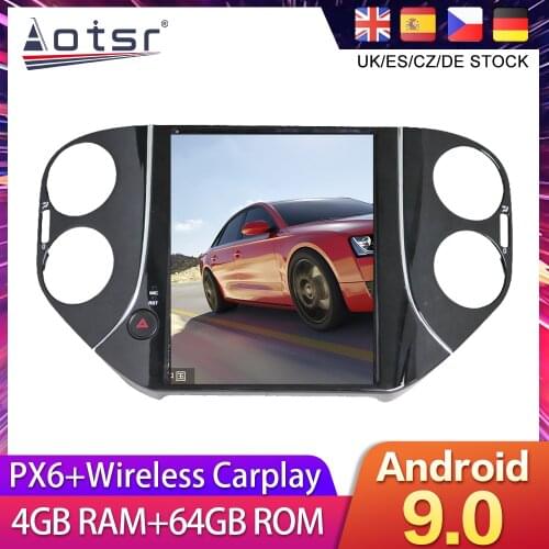 For Volkswagen VW Tiguan MK2 2010-2016 Tesla styel Android 9 Car DVD GPS Navigation Radio AutoStereo Multimedia Palyer HeadUnit