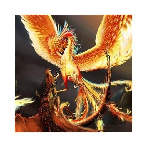 Home Decoration Art Diy 5d Diamond Painting Fire Phoenix Cross Stitch Resin Diamond Embroidery Mural Decoration