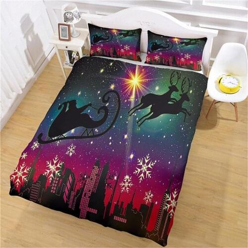 Home Holiday Events Character Printing Adult Duvet Cover Bedding and Pillowcase King Size Single Double Bedroom Bed Cover