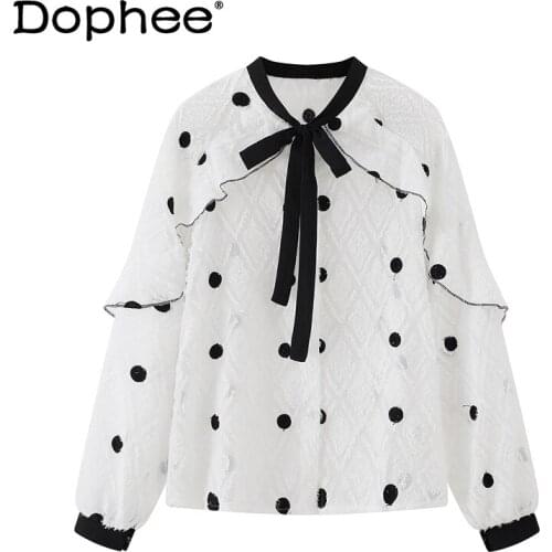 Dophee Polka Dot Blouses