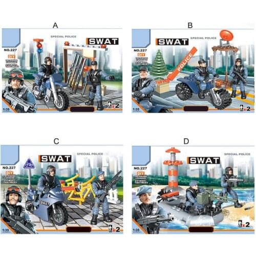 City explosion proof special police 1:35 scale action figure SWAT mega block super police weapon building brick mini scenes toy