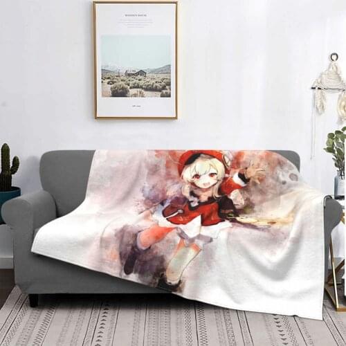 Genshin Impact Blanket Coral Fleece Plush Decoration Anime Multifunction Super Soft Throw Blanket for Bedding Travel Rug Piece