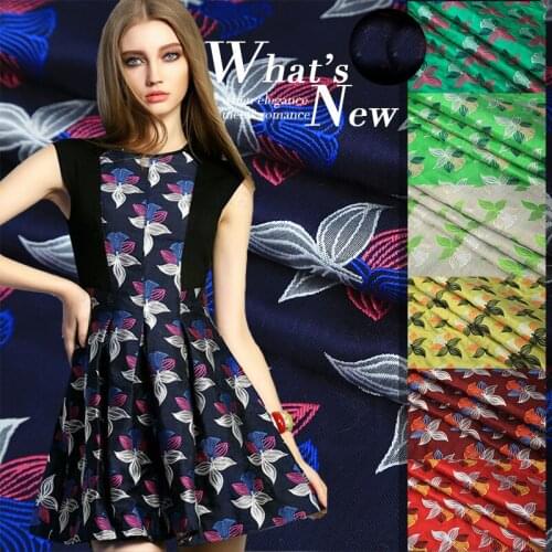 145cm width Imported multi-color petals style Metallic Jacquard Brocade Fabric for women fashion dress, children clothing