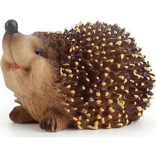 Cute Mini Realistic Hedgehog Figurine Fairy Garden Statue Sculptures Lawn Miniature Landscape Animal Ornament Decoration