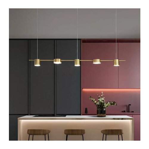 Minimalist Modern Luster Black Gold Long LED Chandelier for Bedroom Living Dining Room Restaurant Indoor Nordic Hanging Light