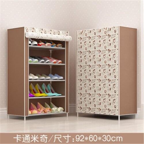 Multi-Layer Simple Cloth Cover Shoe Rack Economical Home Assembly Shoemaker Cloth Non-Woven Fabric Dust Storage