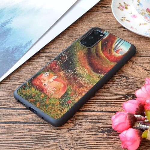 For Samsung Galaxy Sleeping Fox 2 Print Soft Matt Phone Case