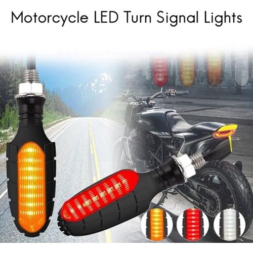 NEW-4 Pcs Universal Motorcycle LED Turn Signal Lights 12V Indicators Amber Blinker Light Flasher Lighting 16 LED Amber Light