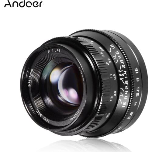 Andoer Lens 35mm F1.4 Manual Focus Camera Lens Full Frame Large Aperture Lens Replacement Canon EOS R/RP/R5/R6 Cameras Lens