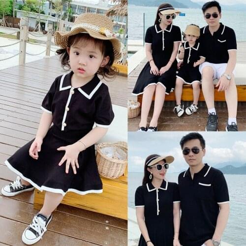 Mother Daughter Dresses Family Clothing Black Matching Mom and Daughter Clothes Couple Pajamas Mommy and Me Dress Family Clothes