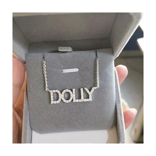 Custom Personalized Name Iced Out Necklace Letters Zirconia Necklace Hip pop Tennis Chain Stainless Steel Jewelry For Men Women