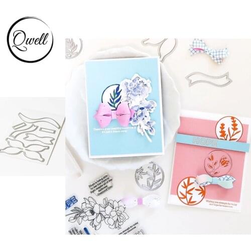 QWELL Layered Bow-knot Banner Metal Cutting Dies Set for DIY Scrapbooking Craft Paper Cards Album Making Template 2020 Hot Sale