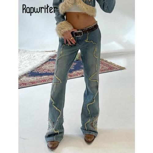 Женские джинсы с вышивкой Rapwriter China At AliExpress