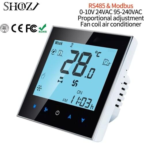 RS485 Temperature Controller, Thermostat Switch , For Fan Coil Heat 2/4Pipe with Modbus RTU Communication, SHOJZJ