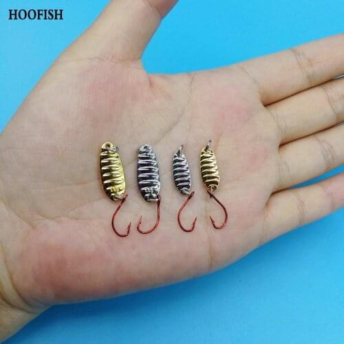 HOOFISH 5PCS/lot mini Spoon Lure 0.7g/1.5g Wobbler Spinner Bait Spoon Artificial lure with single hook Vibration Spoon Spinner