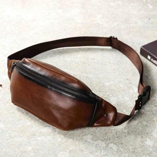 Shoulder Bag Mens New Retro Chest Pack Shoulder Bag Sports Waist Pack Casual Male Bag Fashion Designer PU Belt Bag Handbag