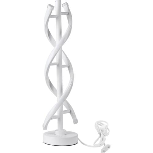 12W LED Spiral Table Lamp Modern Minimalist Design Curved Strip Warm White Light Acrylic Lighting Living Room Bedroom Decoration