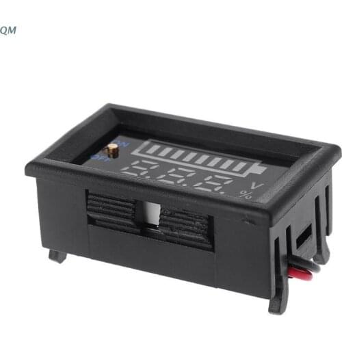 12V Car Lead Acid Battery Capacity Indicator Voltmeter Power Tester with Switch 13MF