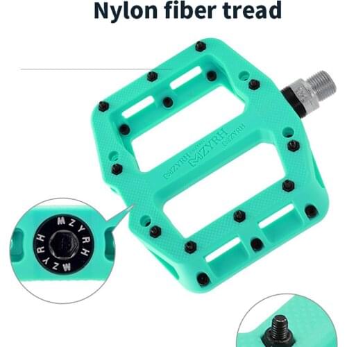 MZYRH Bicycle Mountain Bike Non-Slip Foot Wide Surface Pedal Ultralight Three-Bearing Large Tread Nylon Pedal Riding Accessories