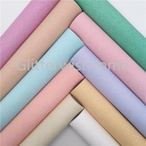Glitterwishcome 21X29CM A4 Size Vinyl For Bows Fine Glitter Fabric, Glitter Leather Faux Leather Sheets for Bows, GM3123A