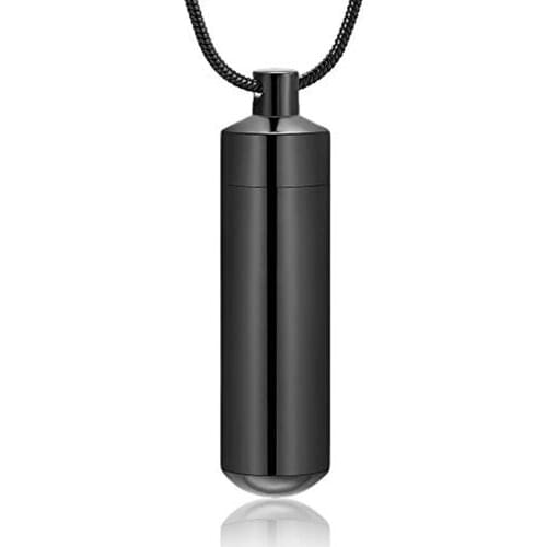 K001 Cremation Ash Urn Jewelry Stainless Steel Cylinder Tube Urn Ashes Necklace Glass Keepsake Memorial Pendant Ash Holder