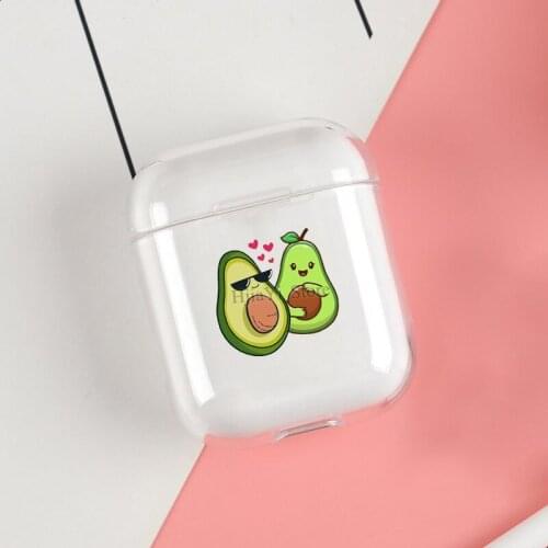 Funny Floral Avocado Cases For Apple AirPods 1 2 Case Clear Wireless Bluetooth Earphone Case Protective Shell