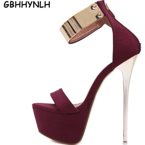 Ankle strap heels platform sandals party shoes for women wedding sandals women pumps 16cm high heels sandals sexy pumps LJA23