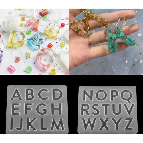 1Pcs/lot English Alphabet Silicone Molds Letter Epoxy Resin Casting Mold Mixed Style For DIY Jewelry Making Findings Accessories