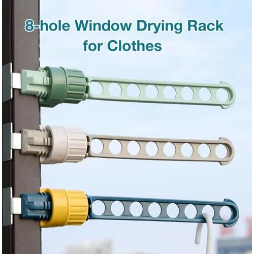 1PC Window Frame Clothes Hanging Rack Portable Indoor Window 8-holes Drying Rack Adjustable Home Accessories for Clothes Stand