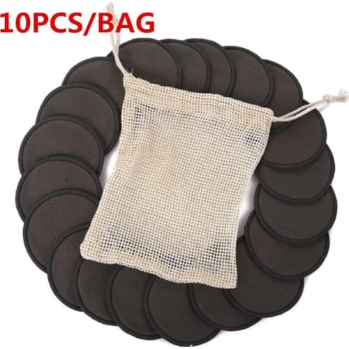 10pcs Bamboofiber Makeup Remover Reusable Puff Washable Cotton Pads Face Cleansing Towel Make-up Wipes Discs Healthy Skin
