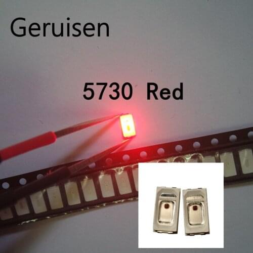 200PCS 5630/5730 SMD/SMT LED Red SMD 5730 LED Surface Mount Red 2.0~2.6V 620-625nm Ultra Birght Led Diode Chip 5730 Red
