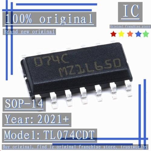 2021+100% Brand new original 10PCS-50PCS TL074CDT SOP-14 Quad JFET input operational amplifier