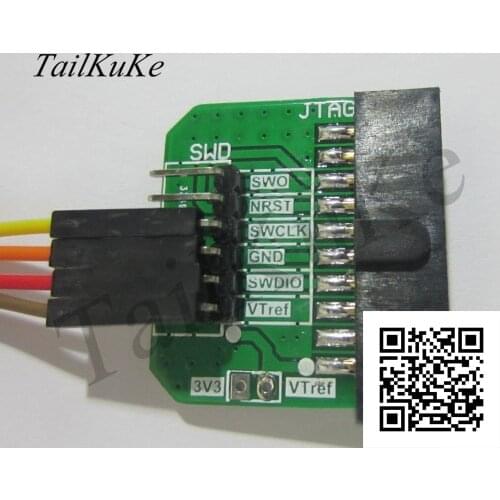 20P-2.54mm Pitch JTAG Interface to 4P\5P\6P-2.54mm Pitch SWD Adapter Board J-Link