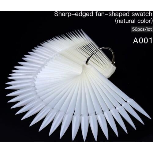 50PCS False Nail Tips Display Board Fake Nails Round Fan Board Styles Nail Art Gel Polish Tools Set Manicure Training