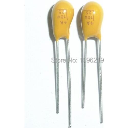 50pcs Tantalum capacitor 10uF 25V Brand New 25V10uF DIP Radial